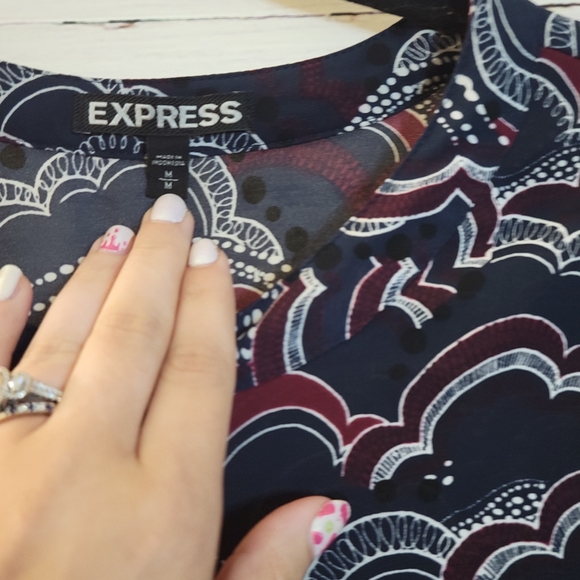 Express M Zipper Front Blouse - Picture 4 of 4